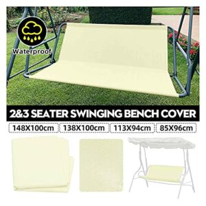 LFOZ 2/3 Seat Waterproof Swing Cover Chair Bench Replacement Patio Garden Outdoor Waterproof UV Resistant Swing Seat Furniture Cover (Color : 138x100cm)