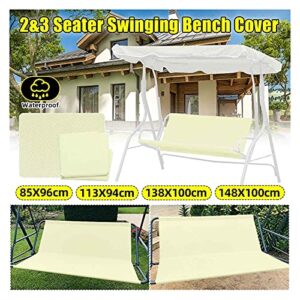 LFOZ 2/3 Seat Waterproof Swing Cover Chair Bench Replacement Patio Garden Outdoor Waterproof UV Resistant Swing Seat Furniture Cover (Color : 138x100cm)