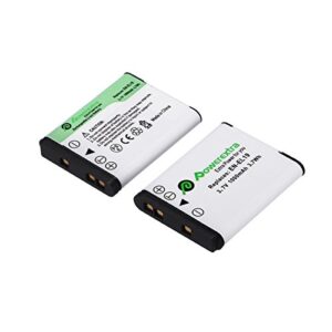 Powerextra 2 x EN-EL19 Batteries Compatible with Nikon Coolpix W150 S32 S100 S2800 S3200 S3300 S3500 S3600 S4100 S4200 S4300 S5200 S5300 S6500 S6600 S6800 S6900 S7000 as Sony NP-BJ1 DSC-RX0