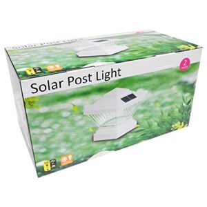 4 Pack White Outdoor Garden 4 x 4 Solar LED Post Deck Cap Square Fence Light Landscape Lamp Lawn PVC Vinyl Wood