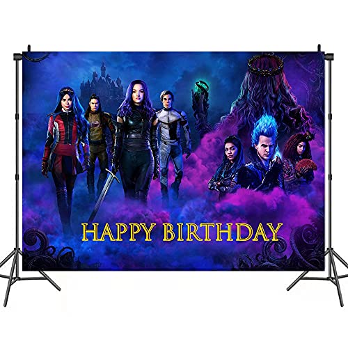 Descendants Backdrop,Descendants Birthday Party Banner Background for Photography Children Birthday Party Decoration Supplies(5x3ft)