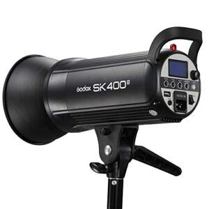 Godox SK400II 400Ws Photo Studio Strobe Flash Monolight Light with Bowens Mount &Lamp Head,150W Modeling Lamp for Studio,Shooting,Location and Portrait Photography-110V