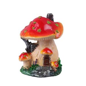 cabilock delicate creative mushroom house model landscaping ornaments miniature micro landscape bonsai fairy garden landscape diy decor – mushroom house(red and yellow edge)