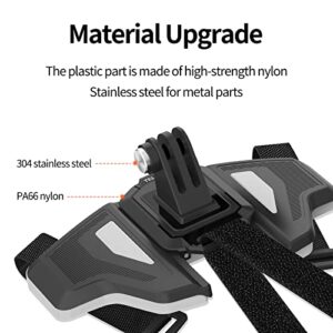 Motorcycle Helmet Chin Mount for GoPro, Claw Clamp Body Strap Fit for Most Helmets Stable Fast Release Riding Cycling Accessories for Go Pro Max Hero 11 10 9 8 7 6 5 Insta360 DJI Osmo Action Pocket 2