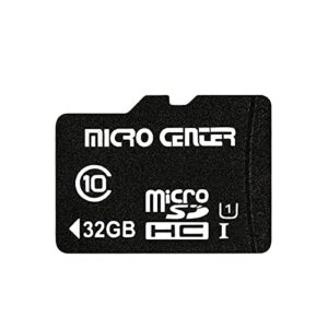 micro center 32gb class 10 micro sdhc flash memory card with adapter for mobile device storage phone, tablet, drone & full hd video recording – 80mb/s uhs-i, c10, u1 (1 pack)