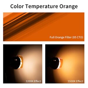 Meking 16x20 inches Lighting Gels CTO Photo Lights Gel Filters Transparent Color Correction Light Sheets for Photography Red Head Strobe Flashlight (Orange)