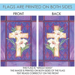 Toland Home Garden 112516 Lily & Cross Easter Flag 12x18 Inch Double Sided Easter Garden Flag for Outdoor House religious Flag Yard Decoration