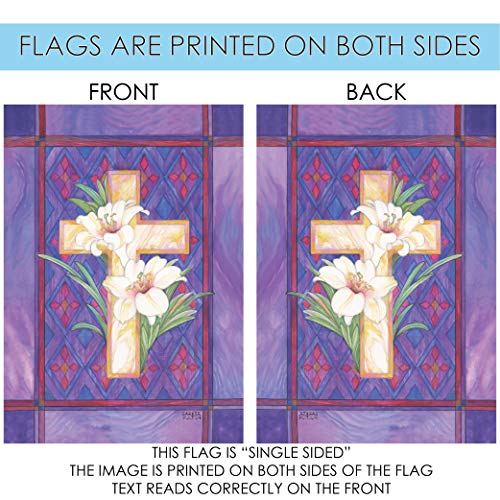 Toland Home Garden 112516 Lily & Cross Easter Flag 12x18 Inch Double Sided Easter Garden Flag for Outdoor House religious Flag Yard Decoration