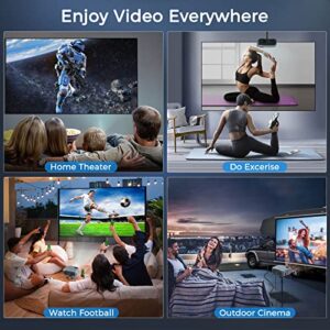 FUDONI Projector with 5G WiFi and Bluetooth, 10000L Native 1080P Portable Outdoor Video Projector 4K Supported, Home Theater Movie Projector with Screen for Phone/PC/TV Stick/PS5