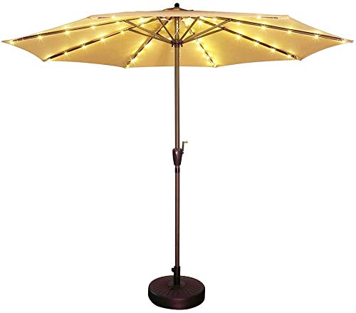 Solar Patio Umbrella Lights Cordless Parasol String Lights With Clip Umbrella Pole Light Solar Powered Waterproof for 7-10foot Umbrella Outdoor Lighting Beach Deck Garden Party Decoration