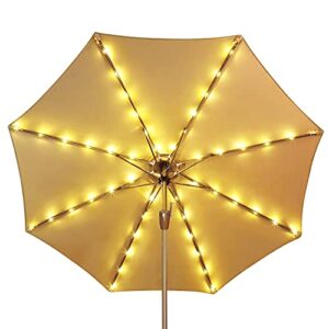 Solar Patio Umbrella Lights Cordless Parasol String Lights With Clip Umbrella Pole Light Solar Powered Waterproof for 7-10foot Umbrella Outdoor Lighting Beach Deck Garden Party Decoration