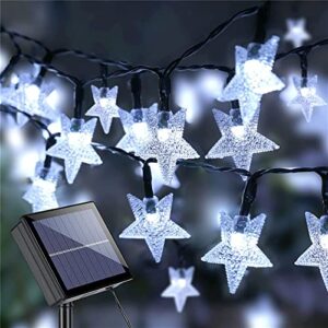 led lights solar star string lights 8 modes solar powered twinkle fairy lights waterproof star light for outdoor gardens lawn christmas string light (color : white_6.5m 30leds)