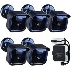 all new blink outdoor camera mount bracket,5 pack full weather proof housing/mount with blink sync module outlet mount for blink outdoor cameras security system(blink camera not included)