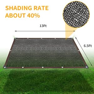40% Shade Cloth Garden Shade Mesh Net with Grommets - Sun Shade Cover for Pergola, Patio Plants, Greenhouse, Chicken Coop, Outdoor (6.5Ft x 13Ft)