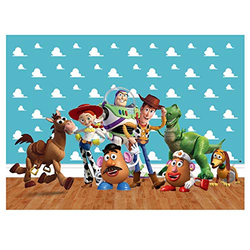 zlhcgd 7x5FT Toy Story 4 Photography Vinyl Photo Background for Kids Birthday Party Backdrops Decoration