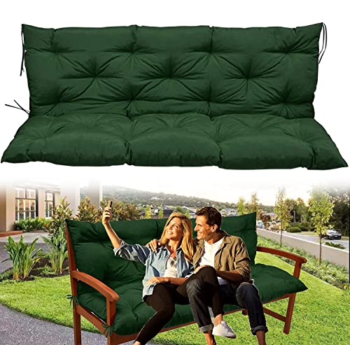 Waterproof Bench Cushion with Backrest, 2 or 3 Seat Swing Replacement Cushions Overstuffed for Garden Patio Swing Outdoor Bench Cushions