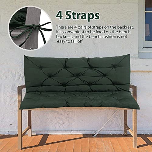 Waterproof Bench Cushion with Backrest, 2 or 3 Seat Swing Replacement Cushions Overstuffed for Garden Patio Swing Outdoor Bench Cushions