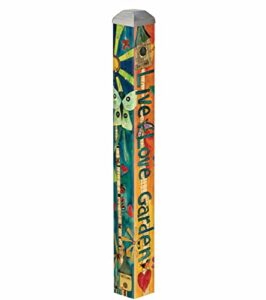 studio m garden celebration 16″ mini art pole small decorative indoor/outdoor garden post, great gift, stake included for easy installation, no digging necessary -made in the usa