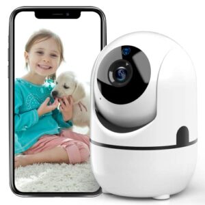 security camera for baby monitor, 2k wi-fi cameras for home security, pan/tilt/zoom indoor camera wireless with phone app, 2-way audio, motion detection, night vision (white-2)