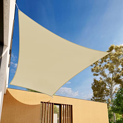 E&K Sunrise Sand 10' x 12' Sun Shade Sail Rectangle UV Block Canopy for Patio Backyard Lawn Garden Outdoor Facility and Activities