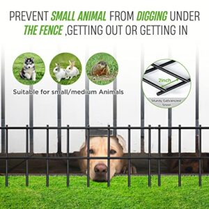 9 Pack 16x12-inch No-Dig Animal Barrier Fence, SOCBAZZAR Underground Dog Digging Barrier Fence with 2 inch Spike Spacing, Rustproof Metal Fence Defense for Outdoor Garden Yard, Black