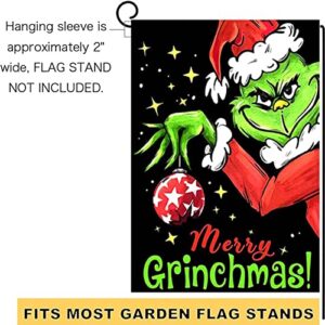 Christmas Festival Garden Flag 12x18 Inch, Christmas Merry Star Fall Flags Double Sided, Burlap Flag Holiday Farmhouse Patio Yard Outdoor Party Decor Gift