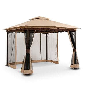 garden winds replacement canopy top cover and netting set for the bali gazebo – riplock 350