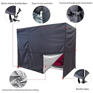 Patio Swing Cover, 3 Triple Seater Hammock Cover Garden Swing Cover Waterproof Hammock Glider Chair Cover Outdoor Swing Cover UV Resistant Swing Canopy Cover(81L x 49 D x 67 H inch)