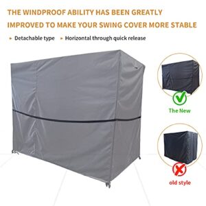 Patio Swing Cover, 3 Triple Seater Hammock Cover Garden Swing Cover Waterproof Hammock Glider Chair Cover Outdoor Swing Cover UV Resistant Swing Canopy Cover(81L x 49 D x 67 H inch)