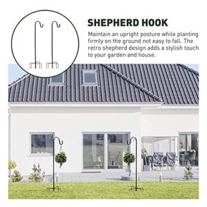 ZQK 48 Inch Shepherd Hook for Garden/Outdoor, Short Shepard Hook Heavy Duty for for Hummingbird Feeder Hanger Stand, Garden Lantern Pole (2 Packs)