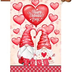Akeydeco Valentine's Day Flag,28x40 Inch Valentine's Heart Garden Flag with Two Grommets Double Sided Printing 2 Layer Burlap Valentine Flags for Your Valentine's Day Decoration