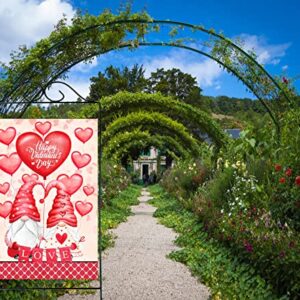 Akeydeco Valentine's Day Flag,28x40 Inch Valentine's Heart Garden Flag with Two Grommets Double Sided Printing 2 Layer Burlap Valentine Flags for Your Valentine's Day Decoration