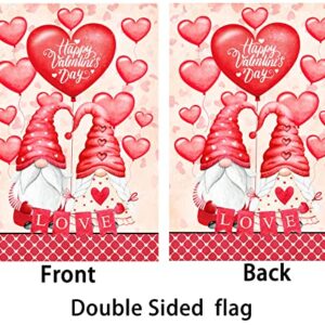 Akeydeco Valentine's Day Flag,28x40 Inch Valentine's Heart Garden Flag with Two Grommets Double Sided Printing 2 Layer Burlap Valentine Flags for Your Valentine's Day Decoration