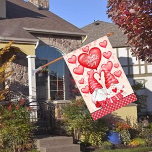 Akeydeco Valentine's Day Flag,28x40 Inch Valentine's Heart Garden Flag with Two Grommets Double Sided Printing 2 Layer Burlap Valentine Flags for Your Valentine's Day Decoration