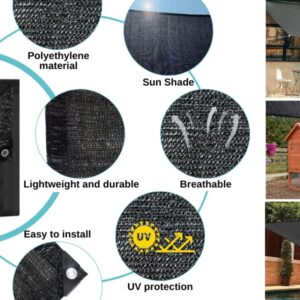 BeGrit 70% 9x20ft Shade Cloth with Grommets Garden Sun Mesh Sunblock UV Resistant Net for Garden Cover Flowers,Patio Plants,Chicken Coop,Greenhouse(Black)