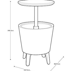 AYOGU1 Cool Bar Plastic Outdoor Ice Cooler Table Garden Furniture - Cream Blue