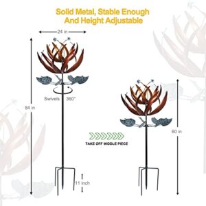 LimeHill Wind Spinner for Yard and Garden for Women Large Metal Windspinners for Outdoor Decorations (24 X 84 Inches)