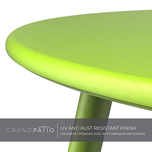 Grand patio Steel Patio Side Table, Weather Resistant Outdoor Round End Table, Lime Green