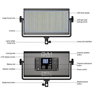 GVM 1500D RGB LED Video Light, 75W Video Lighting Kit with Bluetooth Control, 2 Packs Led Panel Light for Photography, YouTube Studio, Video Shooting, Conference, 1128 Led Beads