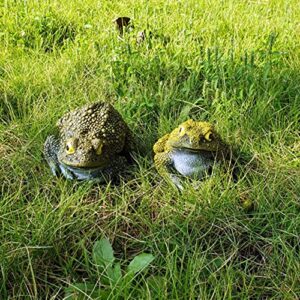 ABEESEA Frog Toad Sculptures Garden Statues Yard Art Resin Decorations Outdoor Outdoor Toad Figurine for Gardens,patios and lawns,Brown