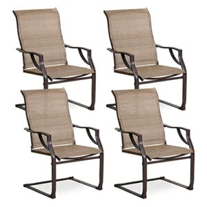 bali outdoors all-weather spring motion textile patio dining chairs set of 4 for outdoor lawn garden backyard