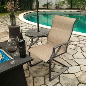 BALI OUTDOORS All-Weather Spring Motion Textile Patio Dining Chairs Set of 4 for Outdoor Lawn Garden Backyard