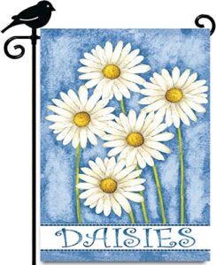 layoer home garden flag 12.5 x 18 inch small white daisies flower blue spring summer double sided farmhouse yard outdoor banner