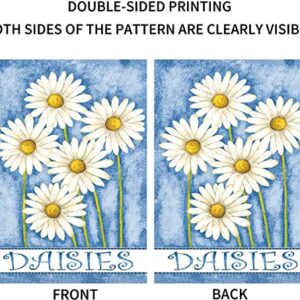 LAYOER home Garden Flag 12.5 x 18 inch Small White Daisies Flower Blue Spring Summer Double Sided Farmhouse Yard Outdoor Banner