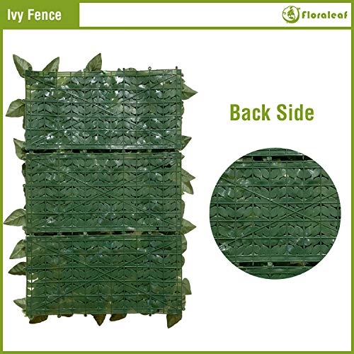 FLORALEAF Artificial Faux Ivy Privacy Fence Screen Hedges Trellis Leaves Panels with Mesh Backing Vine Decoration Natural Looking for Outdoor Decor, Garden, Yard, 39"x117", 4 Packs