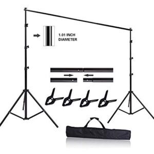 HYJ-INC 10ft x 8.5ft Adjustable Photography Backdrop Support System Photo Video Studio Muslin Background Stand Kit with Carry Bag