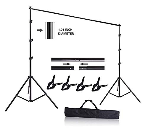 HYJ-INC 10ft x 8.5ft Adjustable Photography Backdrop Support System Photo Video Studio Muslin Background Stand Kit with Carry Bag