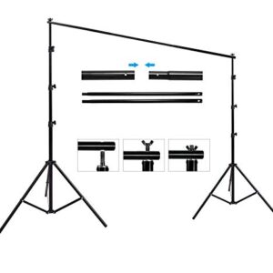 HYJ-INC 10ft x 8.5ft Adjustable Photography Backdrop Support System Photo Video Studio Muslin Background Stand Kit with Carry Bag