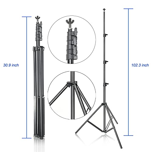 HYJ-INC 10ft x 8.5ft Adjustable Photography Backdrop Support System Photo Video Studio Muslin Background Stand Kit with Carry Bag