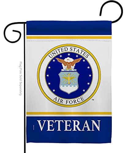USA Decoration Air Veteran Garden Flag Armed Forces USAF United State American Military Retire Official House Decoration Banner Small Yard Gift Double-Sided, 13"x 18.5", Thick Fabric